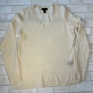 Saks Fifth Avenue Woman’s Cream V-Neck Sweater